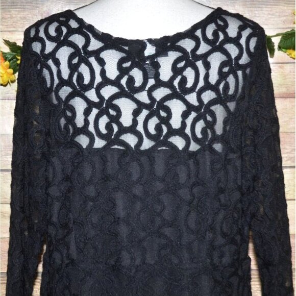 Lane Bryant Women's Plus Size 18/20 Lacy Overlay Sheath Dress LBD Party Event - Picture 9 of 11